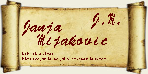 Janja Mijaković vizit kartica